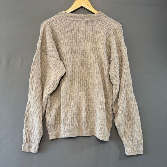 Dunbrooke Men’s Tan Knit Sweater Size Small Made In USA Cotton Blend - Picture 6 of 10